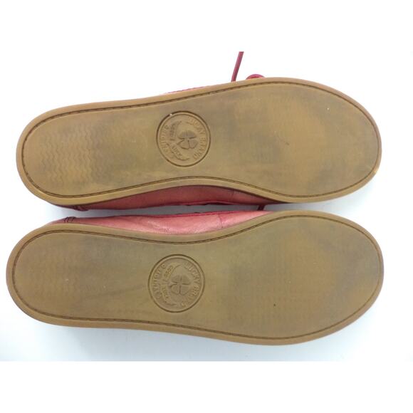 LUCKY BRAND CAILIN RED BUD SAHARA CANVAS WITH LEATHER BOAT SHOE EUR 40 US 10M - Picture 10 of 11